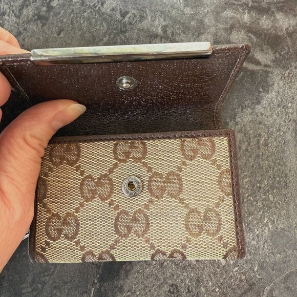 Vintage Gucci GG Canvas and Faux Leather Key Holder Wallet Serial Code Pamphlet - Picture 13 of 17